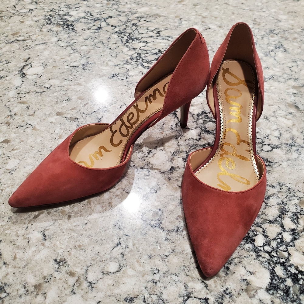 Sam Edelman 8.5 velvet pink mauve heels